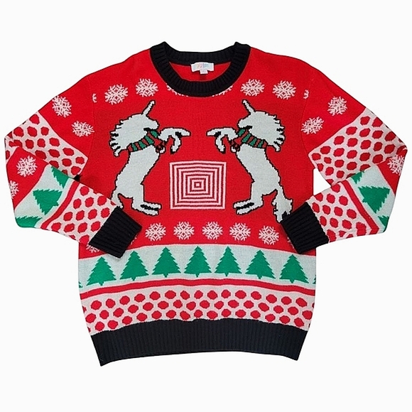 $10 SALE Lularoe Unicorn Fair Isle Holiday Christmas Ugly Sweater Logo 2016 S - Picture 1 of 9